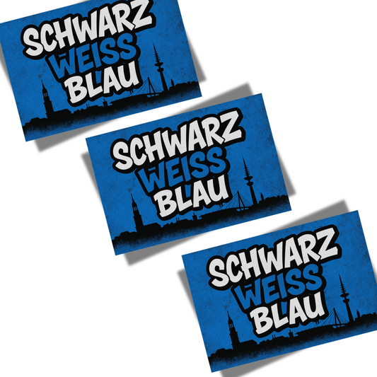 Aufkleber "Schwarz, weiß, blau!"